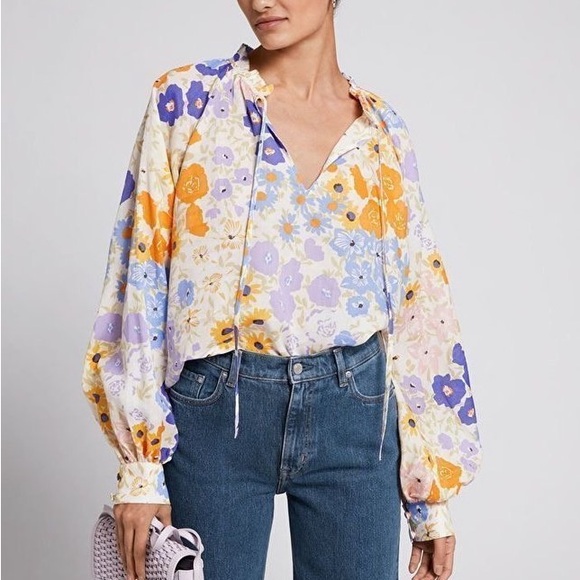 & Other Stories Oversized voluminous sleeve blouse multi - Picture 1 of 3
